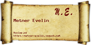 Metner Evelin névjegykártya